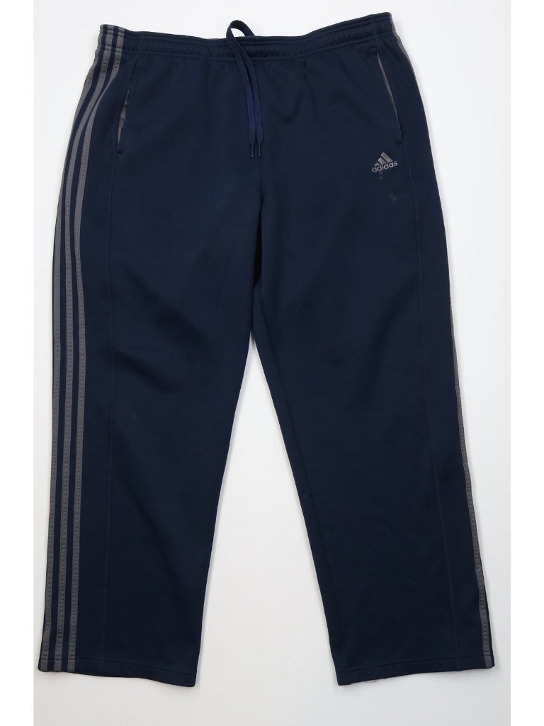 Vintage Y2k Adidas Mens 2xl Distressed Striped Wide Leg Sweatpants Pants Blue